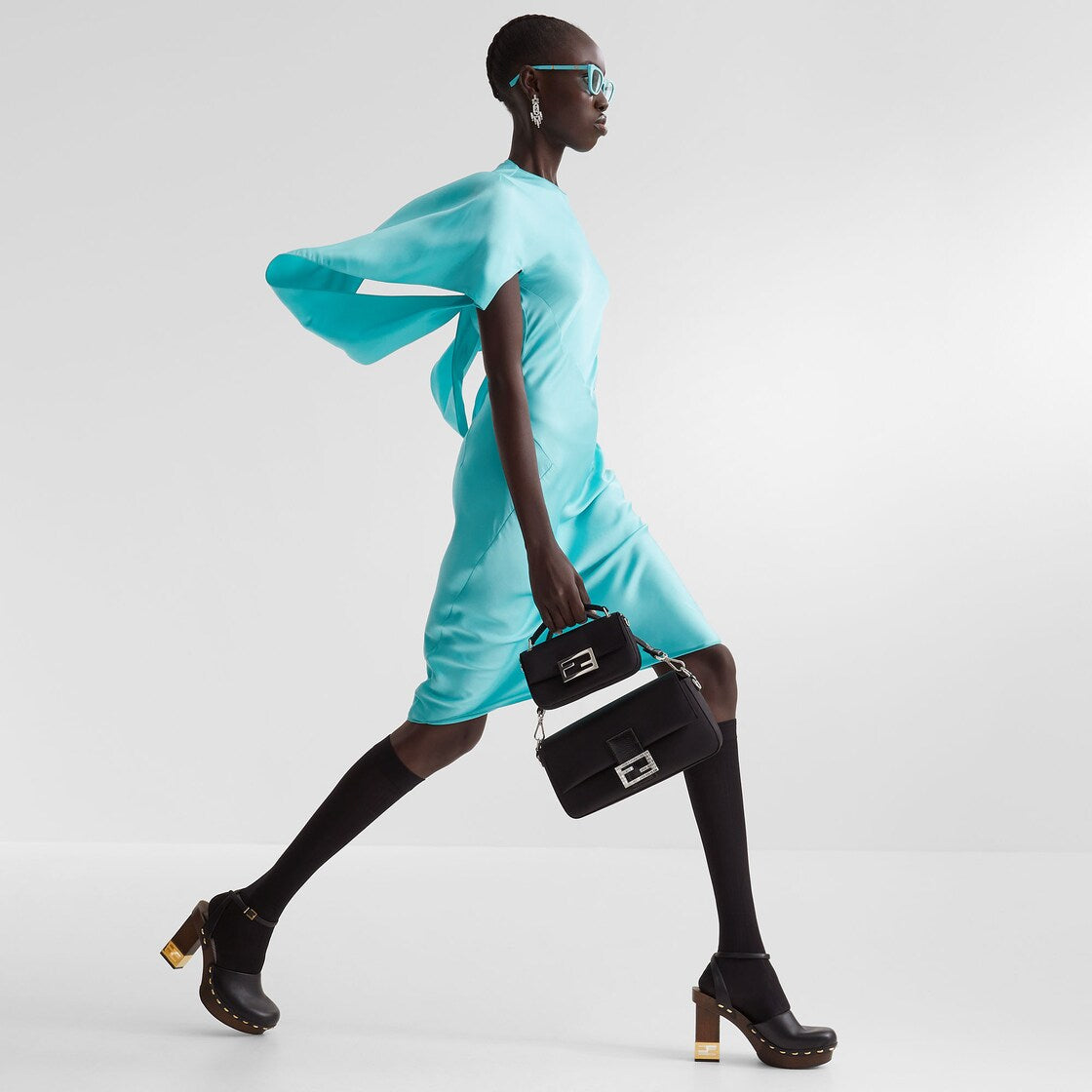 バゲット ブラックサテン Re-Editionバッグ