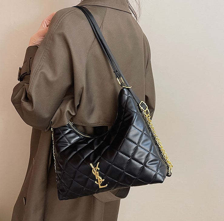 プレミアムハンドバッグ ショルダーバッグ コミューターひし形チェーンショルダーバッグ