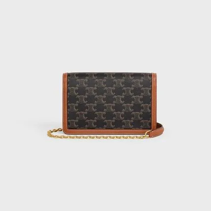【CELINE】 TRIOMPHE CANVAS WALLET チェーンウォレット