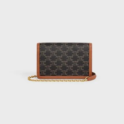 【CELINE】 TRIOMPHE CANVAS WALLET チェーンウォレット