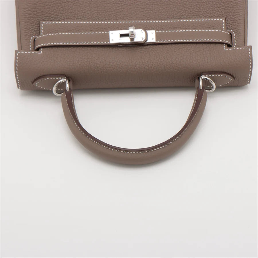 エルメス ケリー25 トゴ エトゥープ シルバー金具