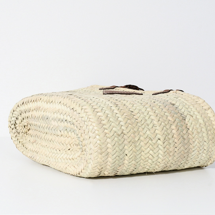 PRADA ウーブンパーム レザー かごバッグ