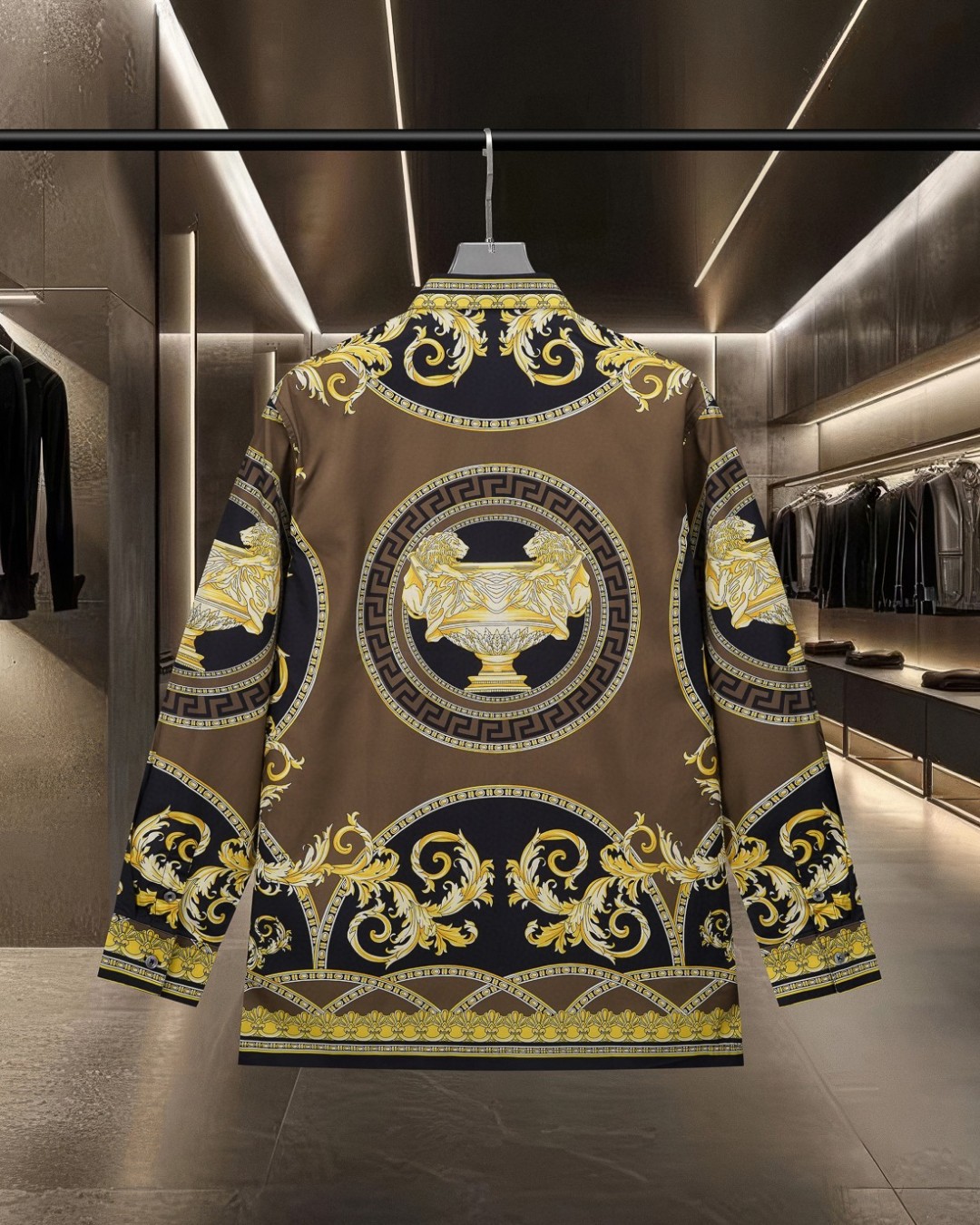 【VERSACE旗艦店】（ヴェルサーチ）長袖シャツ、ご好評に付き再入荷！