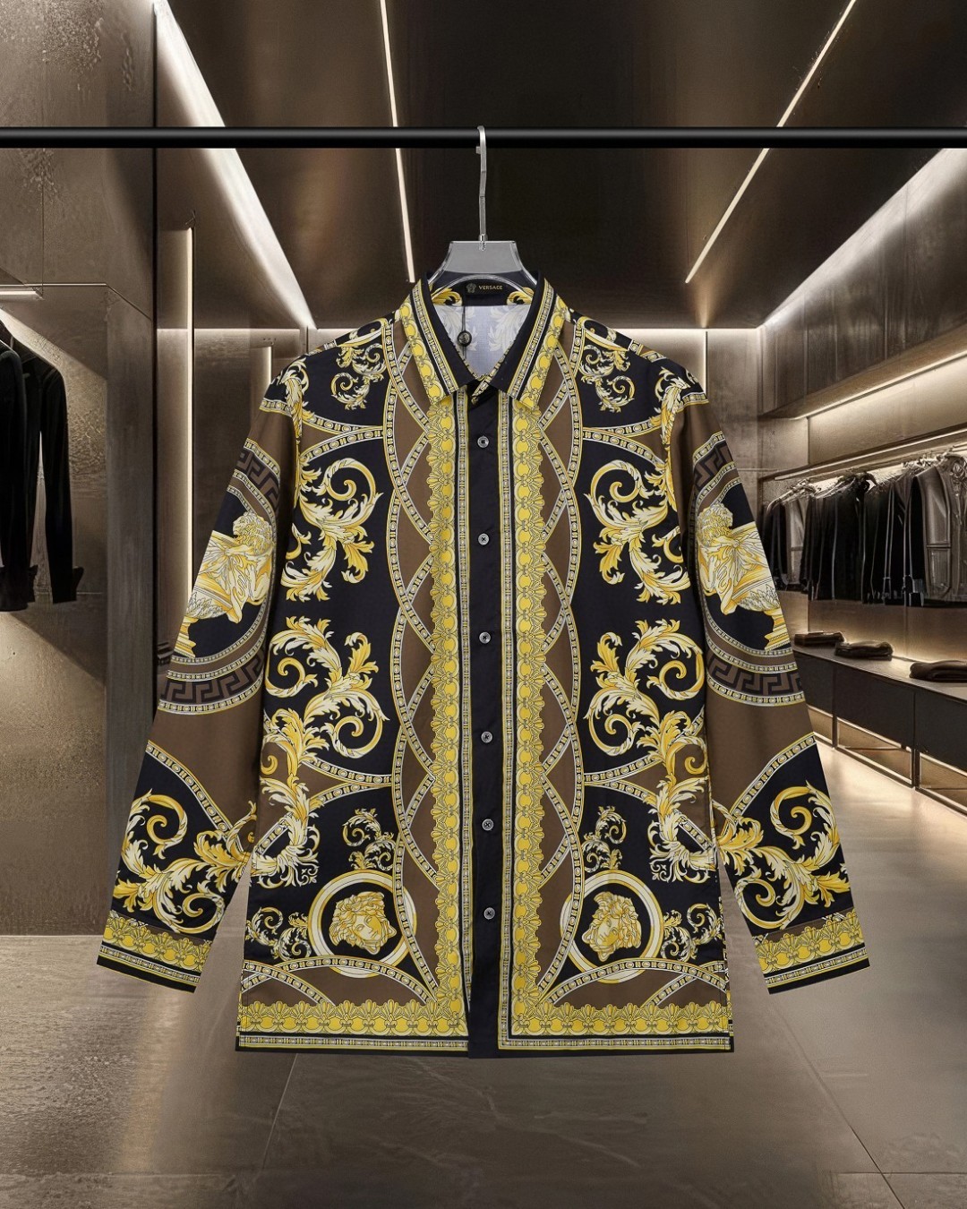 【VERSACE旗艦店】（ヴェルサーチ）長袖シャツ、ご好評に付き再入荷！