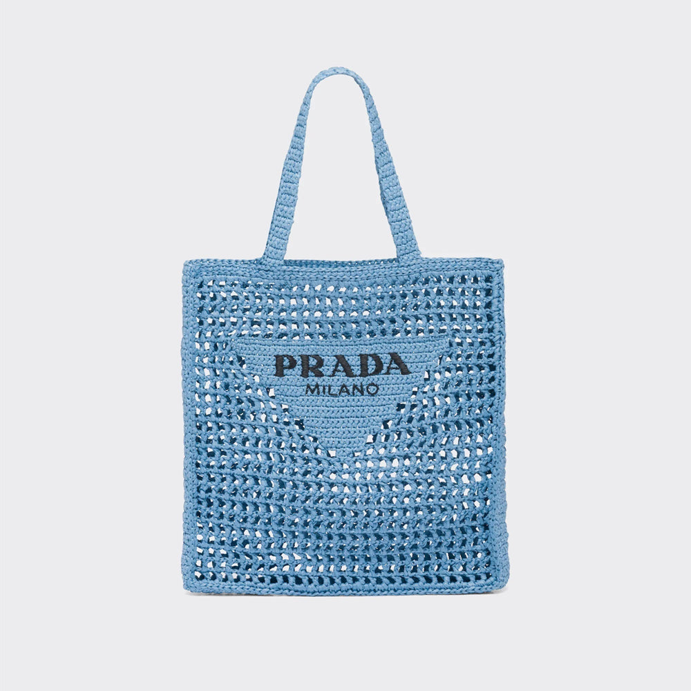 【PRADA】Raffia tote bag ロゴ ラフィア トートバッグ 2022SS新作