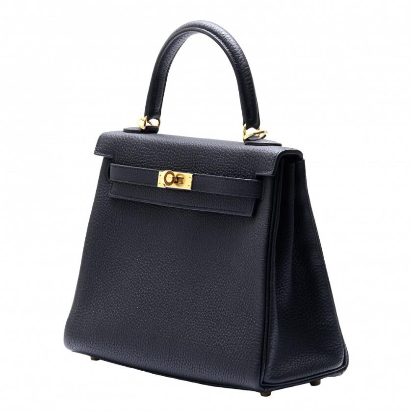 エルメス HERMES ケリー 25 トゴ ブラック イエローゴールド金具 U刻印