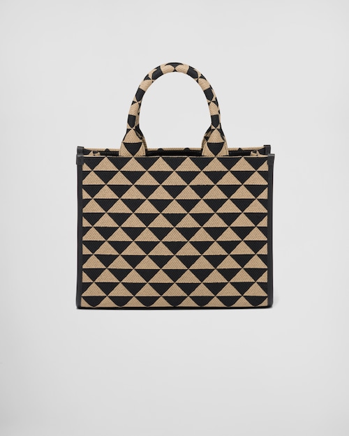 プラダ シンボル エンブロイダリーファブリック スモールハンドバッグ