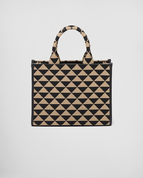 プラダ シンボル エンブロイダリーファブリック スモールハンドバッグ