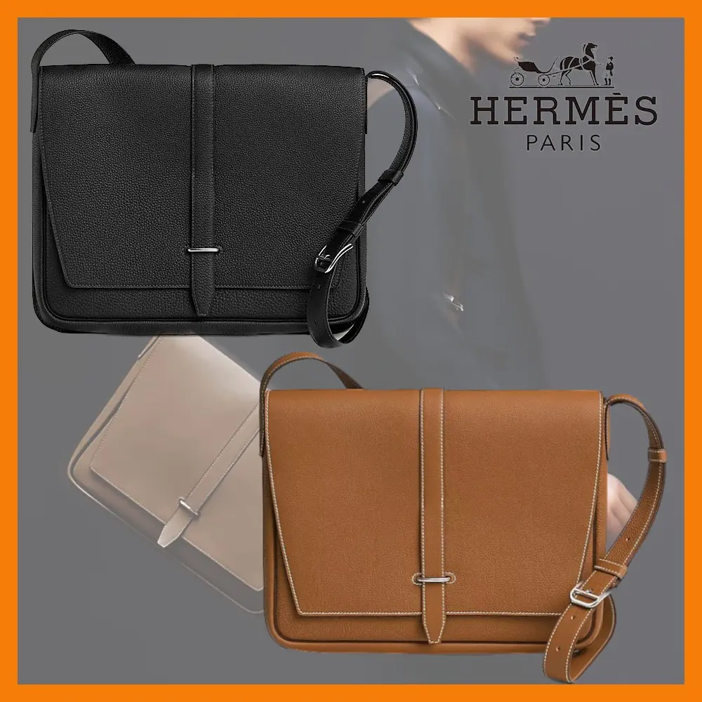 【スリムで使いやすい♪】HERMES★ カーフ革 ショルダー バッグ H074774CK89 H074774CK37