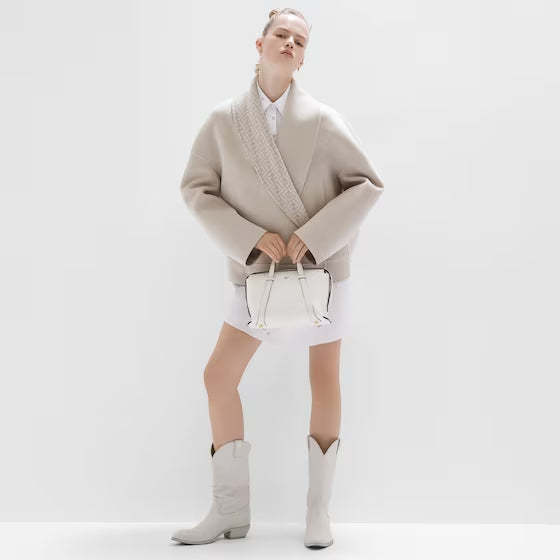 フェンディ ボストン 365    アイスホワイト レザー バッグ