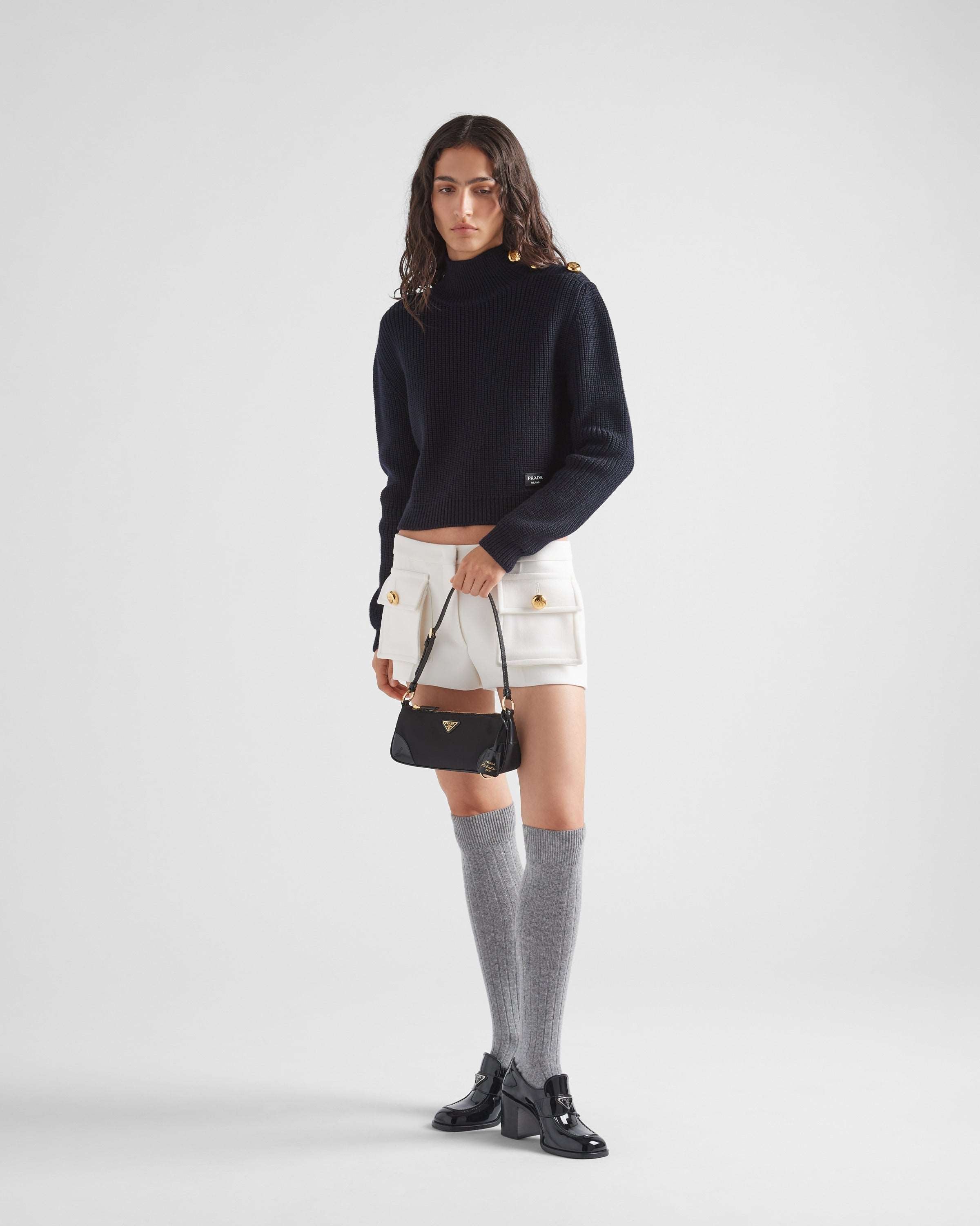 Re-Edition 2002 Re-Nylon xブラッシュドレザー ショルダーバッグ