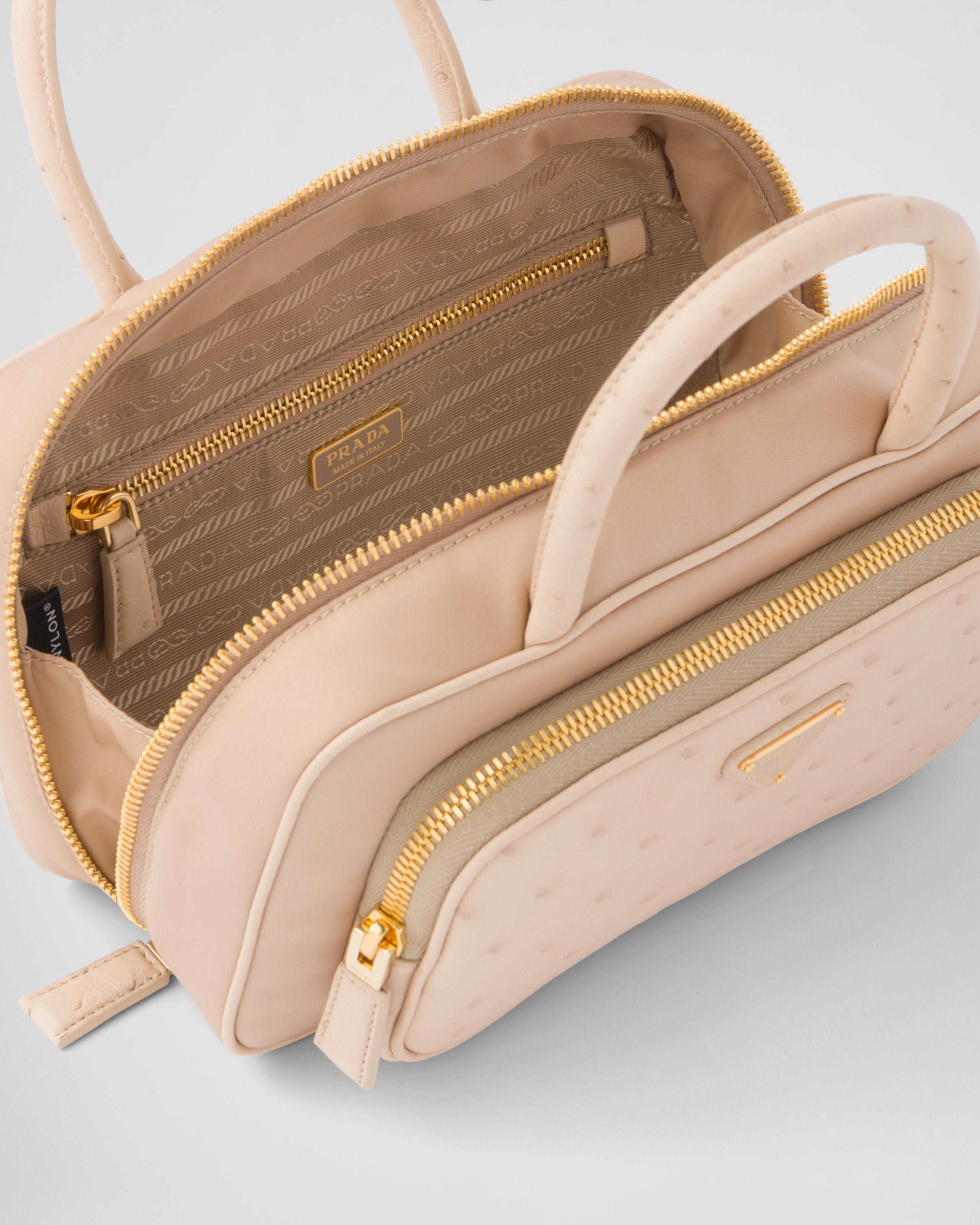 Re-Nylon xオーストリッチ ダブルハンドルバッグ