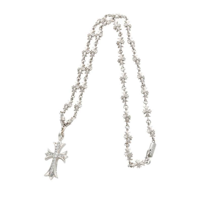 クロムハーツ/Chrome Hearts　 サイズ:18inch 【18KWG TNY CRSF CH PLS18/タイニーファットクロス】