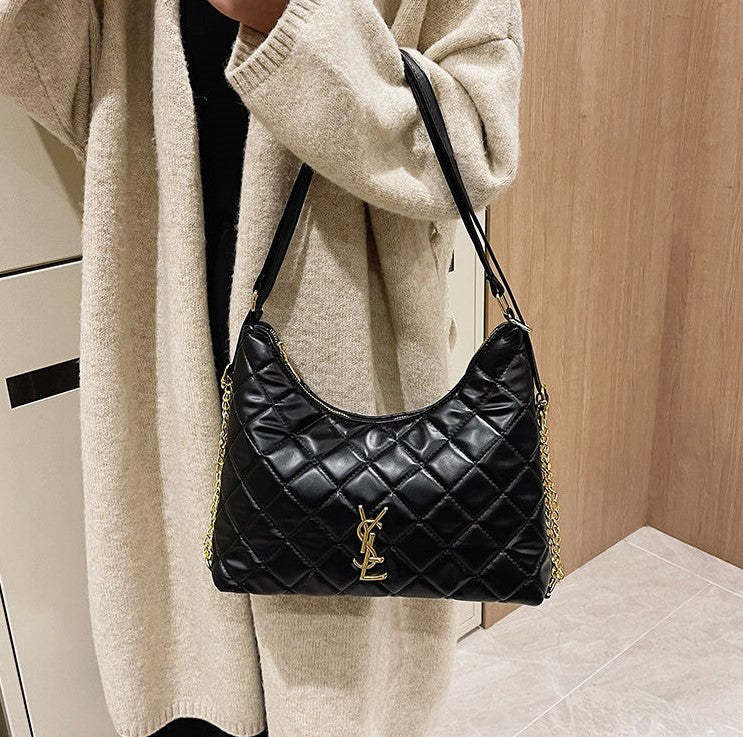 プレミアムハンドバッグ ショルダーバッグ コミューターひし形チェーンショルダーバッグ