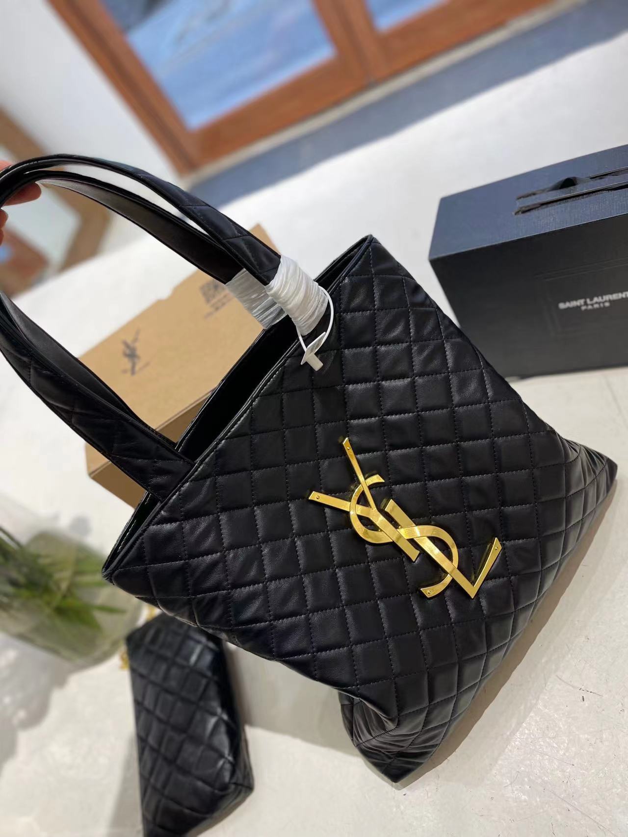 👜Ysl アーガイル柄 ハンドバッグ 大容量