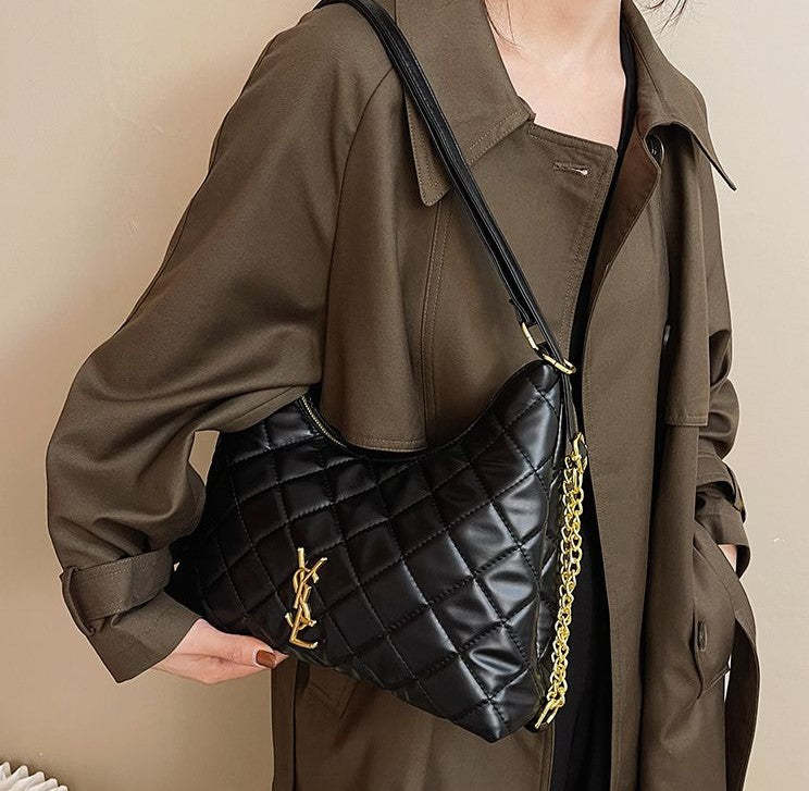 プレミアムハンドバッグ ショルダーバッグ コミューターひし形チェーンショルダーバッグ