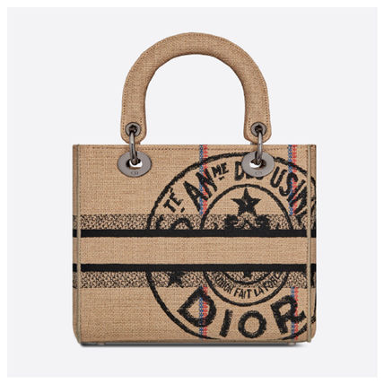 LADY D-LITE ミディアムバッグ Dior Union ジュートキャンバス-BUYMA