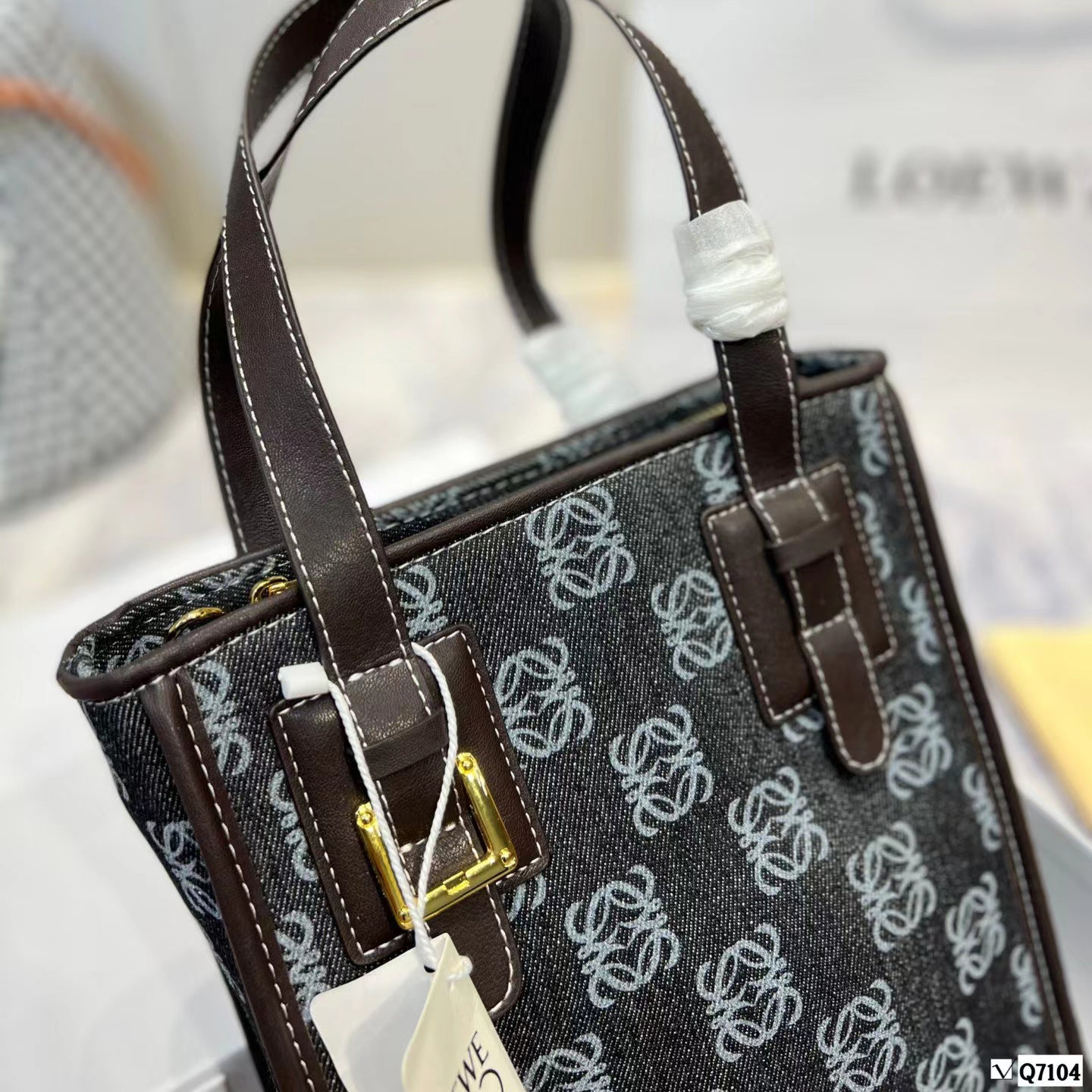 L/oewe デニムカラー キャンバス ショッピングバッグ【送料無料】