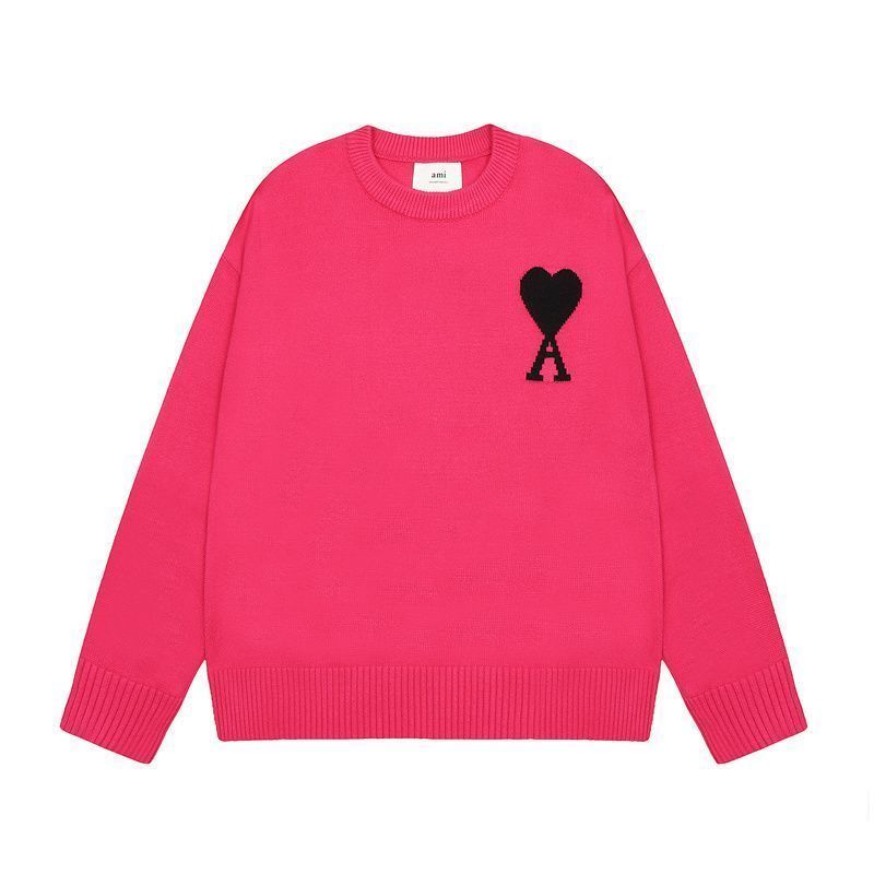 【AMI PARIS】 アミ パリス Intarsia Sweater ハートロゴ ニット ロゴ セーター オーバーサイズ