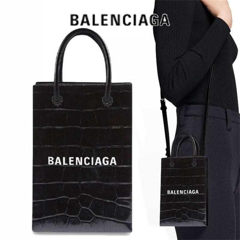 バレンシアガ クロコダイル ショルダーポーチShopping Phone Holder バッグ