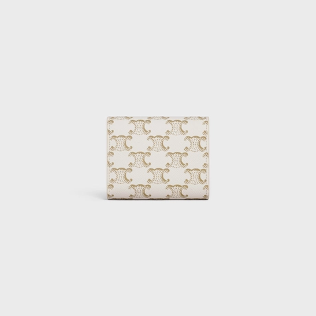 スモール トリオンフウォレット / トリオンフキャンバス ホワイト / タン