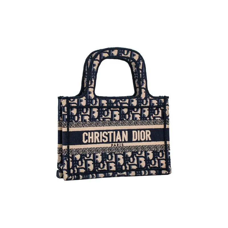 【DIOR】 ディオール オブリーク 刺繍 ブックトートミニバッグ 22.5*15CM