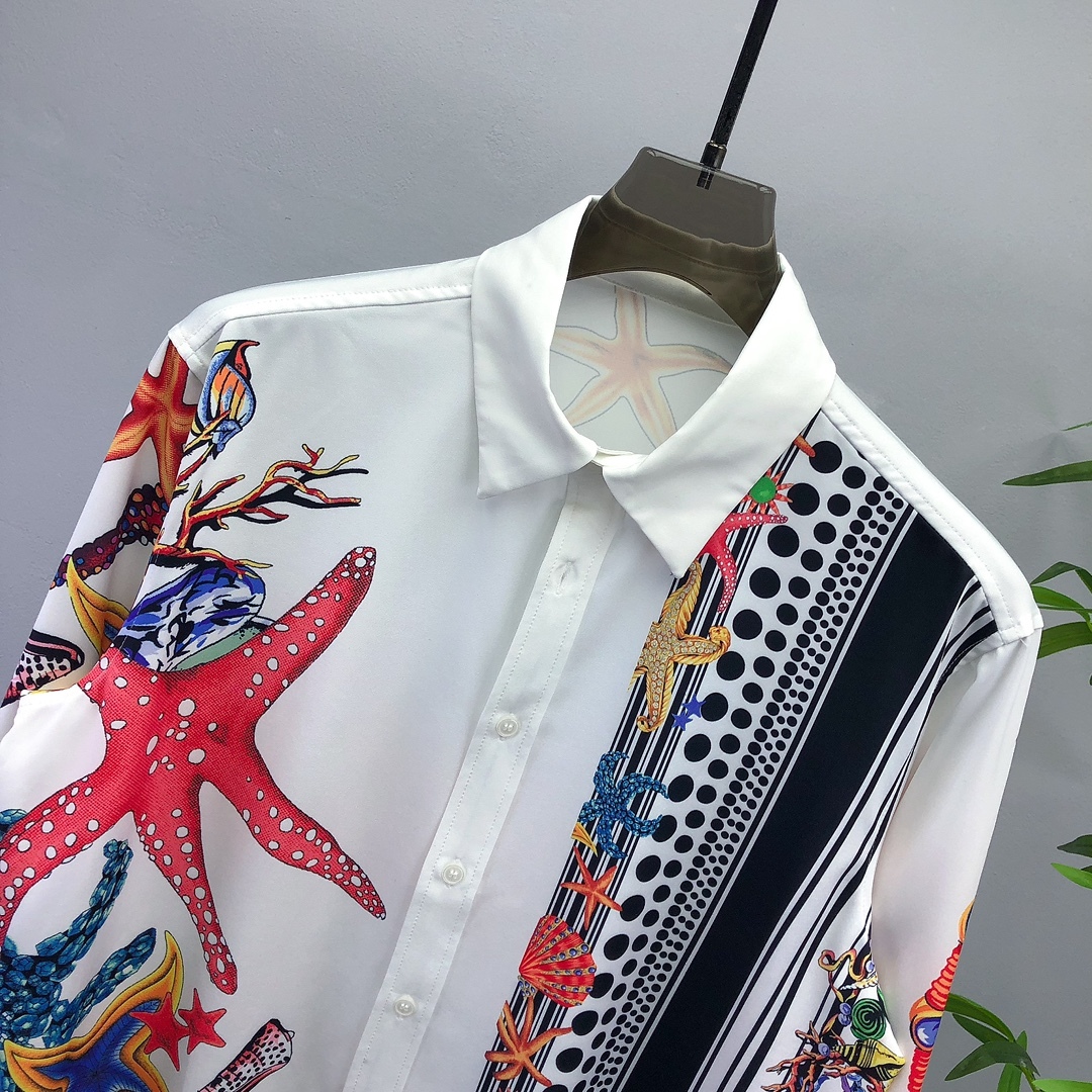 【VERSACE旗艦店】（ヴェルサーチ）長袖シャツ、ご好評に付き再入荷！