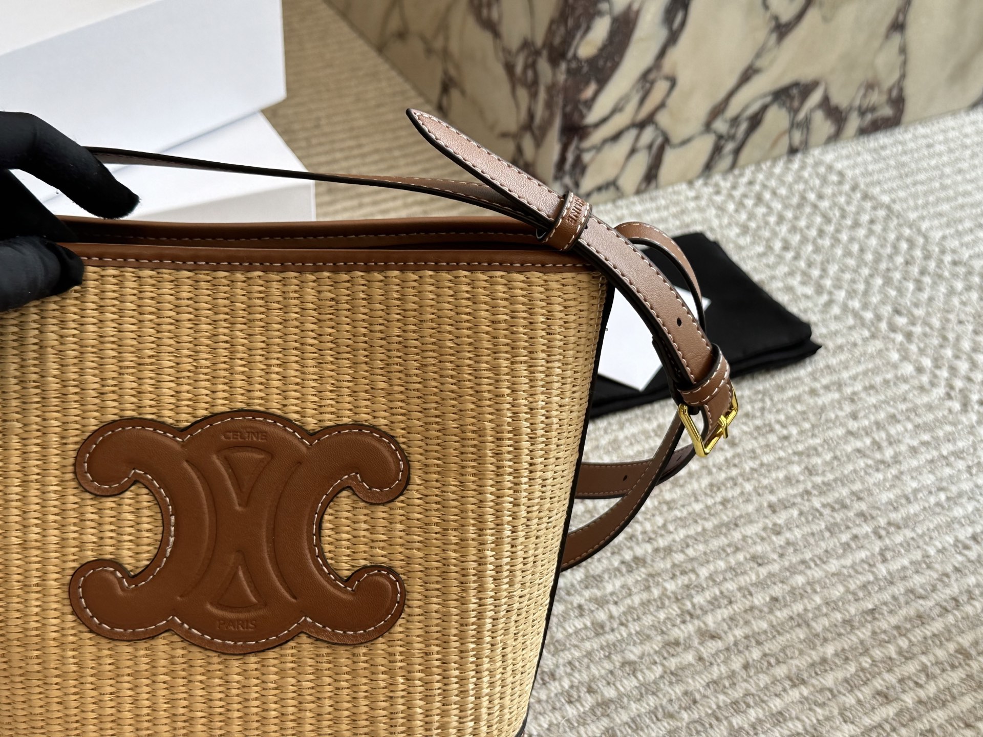 【CELINE公式旗艦店】セリーヌ わら編みバッグ バケットバッグ