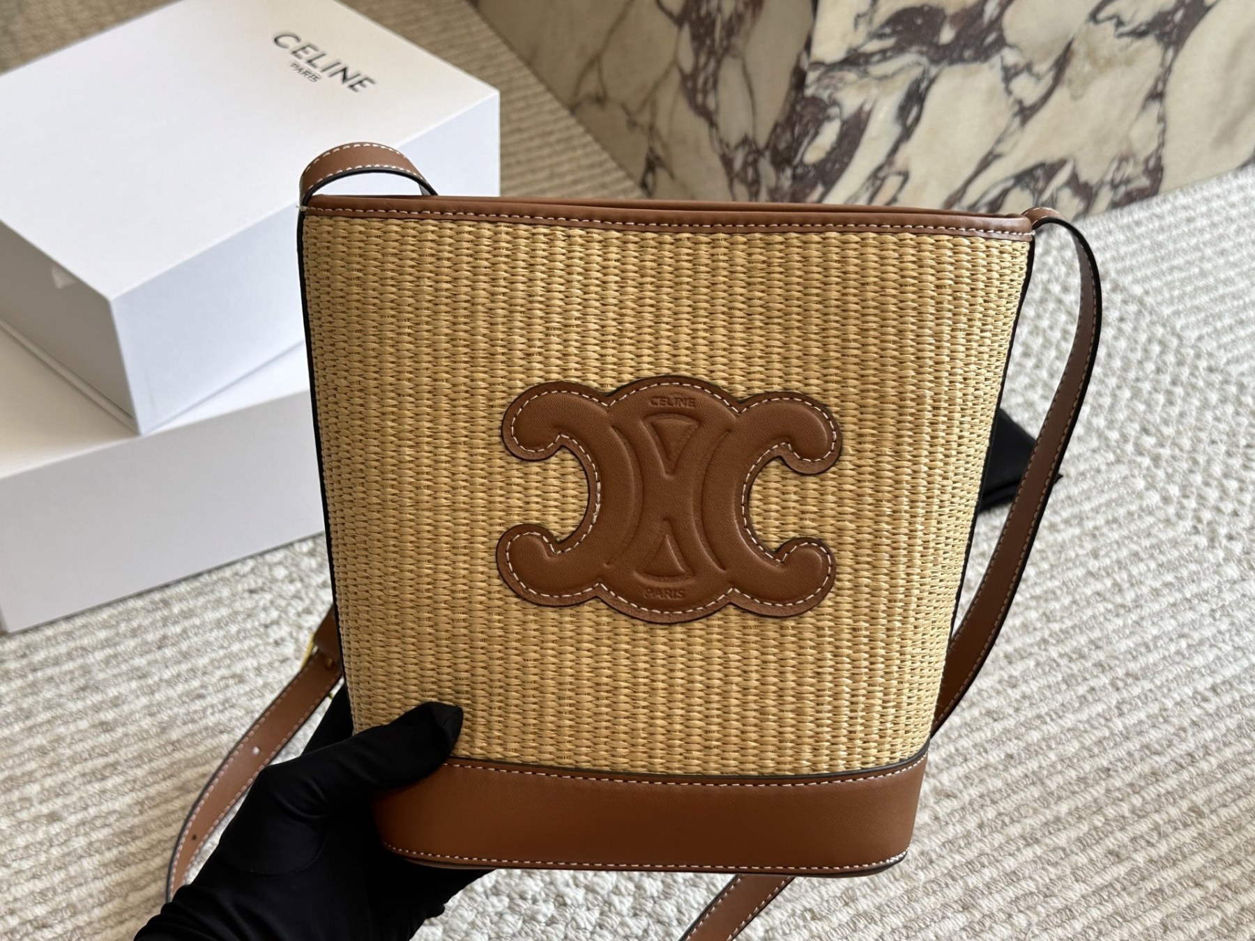 【CELINE公式旗艦店】セリーヌ わら編みバッグ バケットバッグ