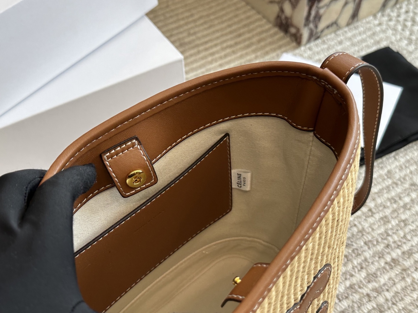 【CELINE公式旗艦店】セリーヌ わら編みバッグ バケットバッグ