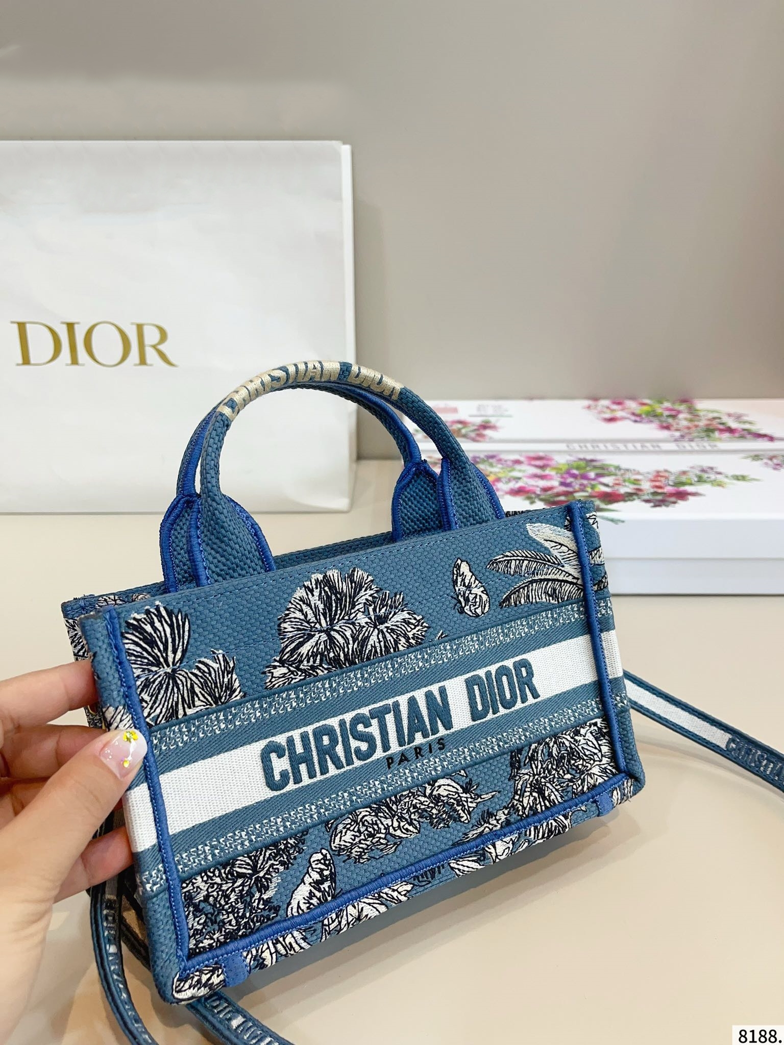 【DIOR旗艦店】ディオール MINI TOTE 刺繡 ハンドバッグ