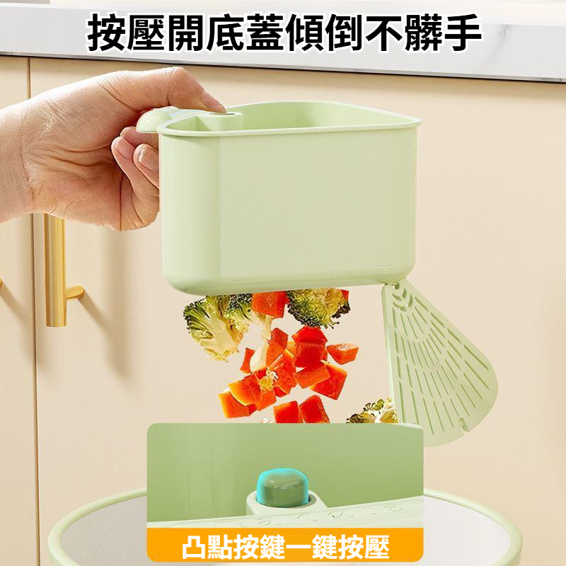 一按倒渣吸盤按壓水槽轉角瀝水籃