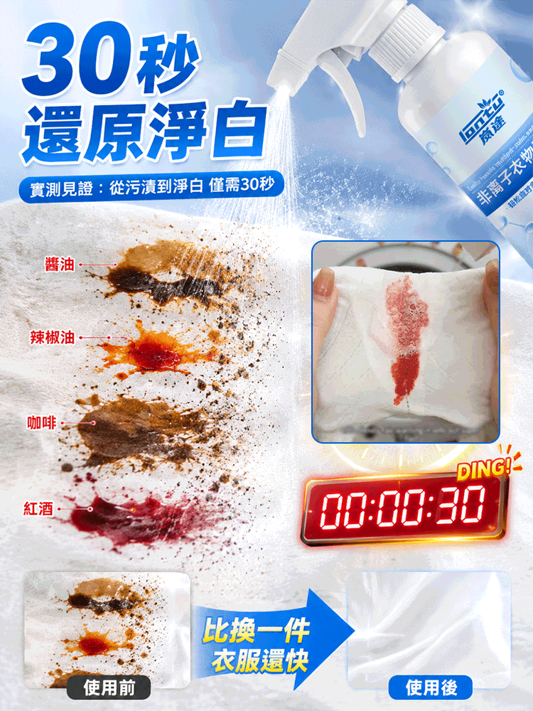 【省時省力】多功能免沖洗去漬急救噴霧