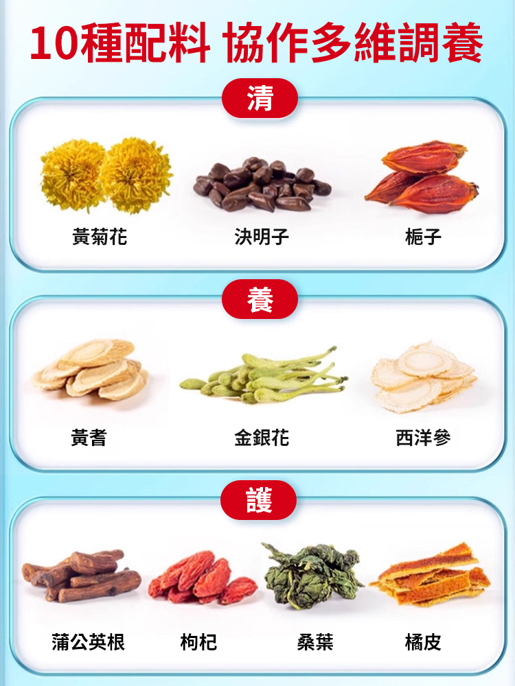 西洋參黃耆菊花枸杞茶