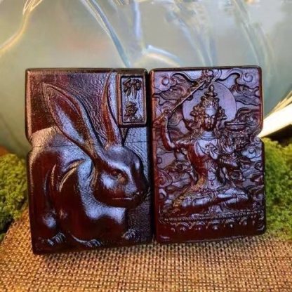 生肖木雕煤油打火機