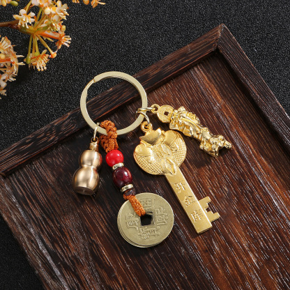 【開啟財富之門】開財庫金鑰匙掛件