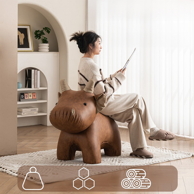 小牛造型動物坐凳換鞋凳