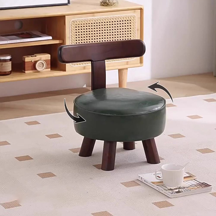 實木旋轉矮凳