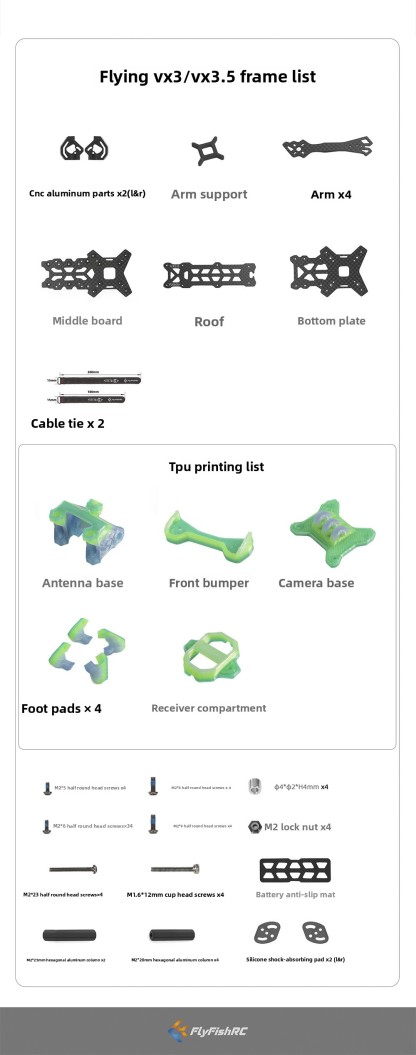 VX3 O3 Huafei Carbon Brazing Frame FPV Racing Drone Model