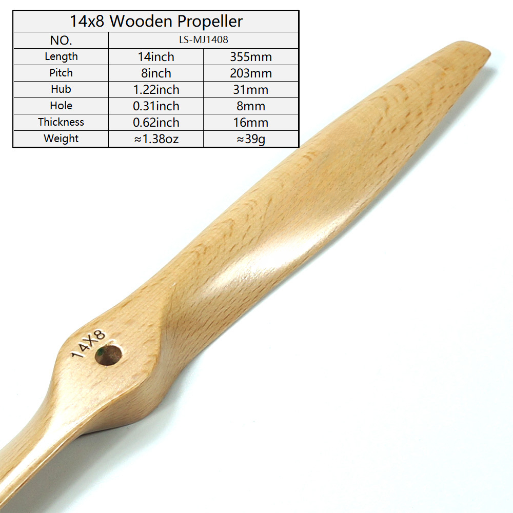 dwhobby Remote Control Model Airplane Fixed Wing Propeller Parts Methanol Engine Accessories Beech Wood Propeller Blades