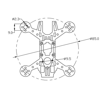 Toad 85 Full Carbon Fiber 2mm 85mm Wheelbase Brushless FPV Frame RC Model Accessories