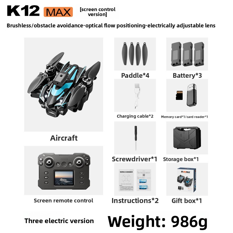 K12Max with Screen Display Remote Control Drone