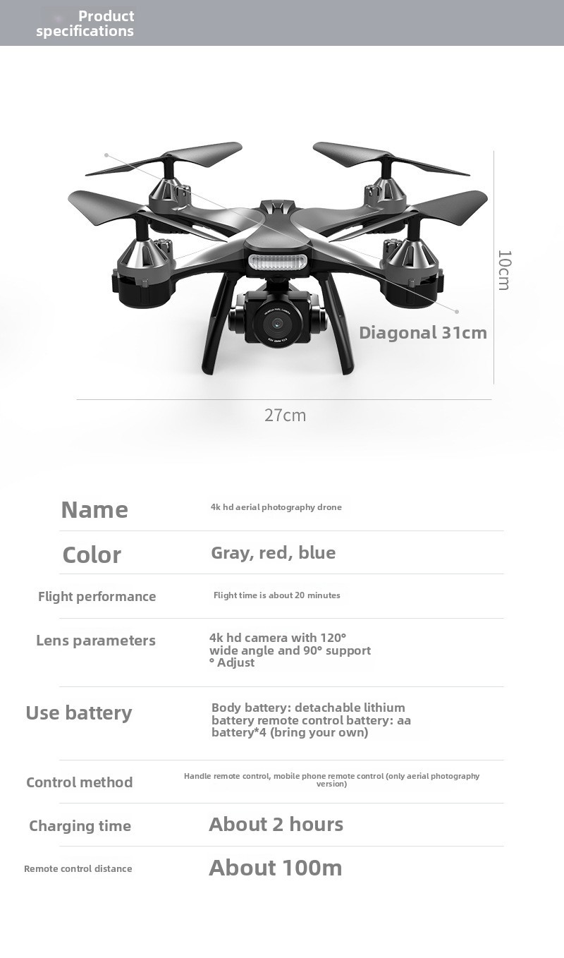 JC801 dual-camera HD 4K aerial drone
