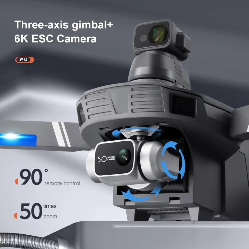 Radio Control Toy F4s Camera Drone 6k 3-axis Gimbal 2000m Remote Droneo Con Camera Fpv Drone