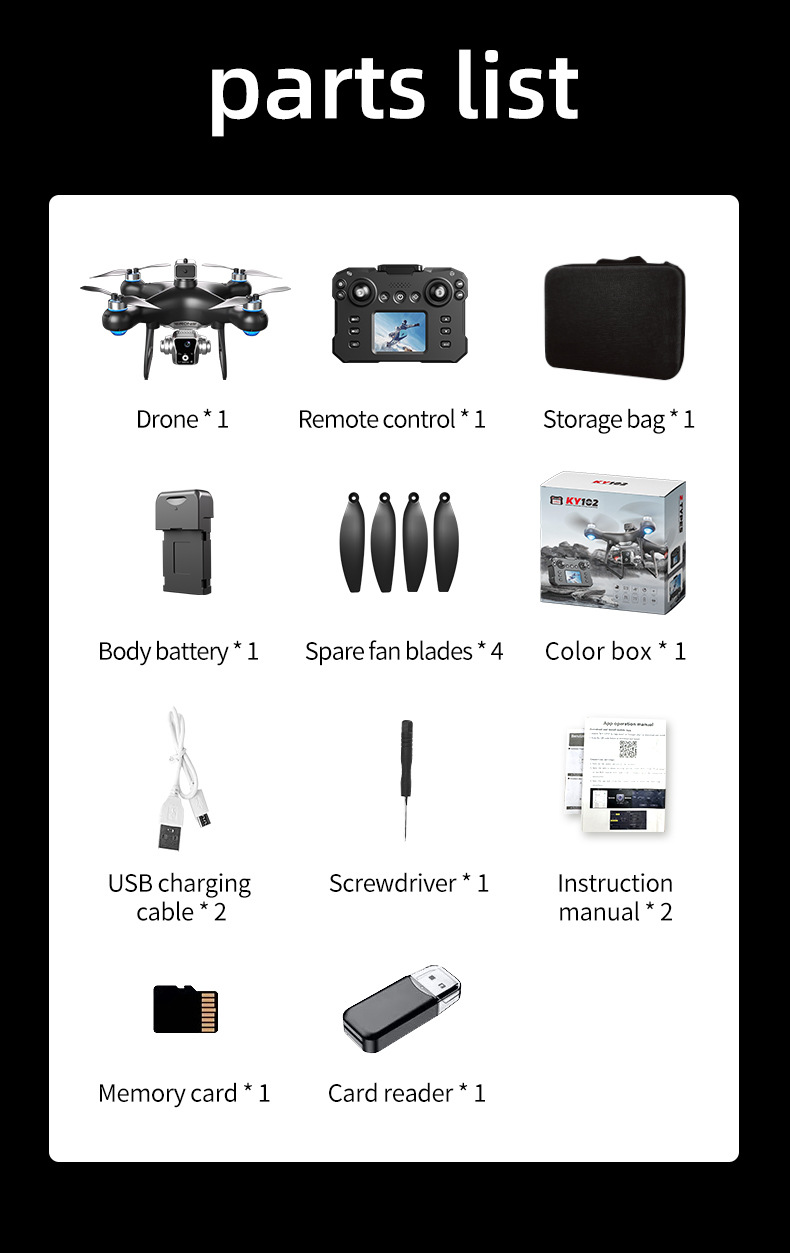 KY102 Brushless Drone with Screen Remote Control
