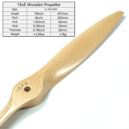 dwhobby Remote Control Model Airplane Fixed Wing Propeller Parts Methanol Engine Accessories Beech Wood Propeller Blades