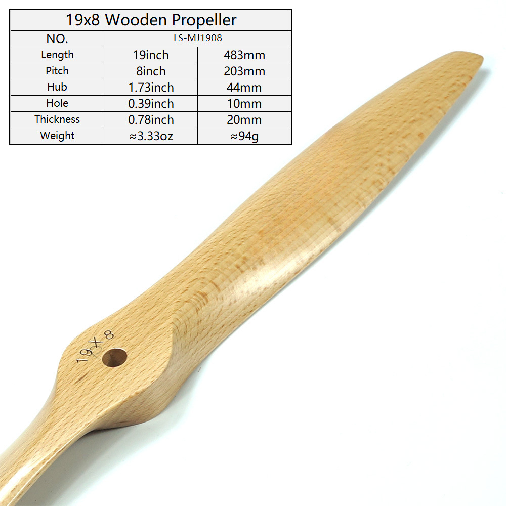 dwhobby Remote Control Model Airplane Fixed Wing Propeller Parts Methanol Engine Accessories Beech Wood Propeller Blades