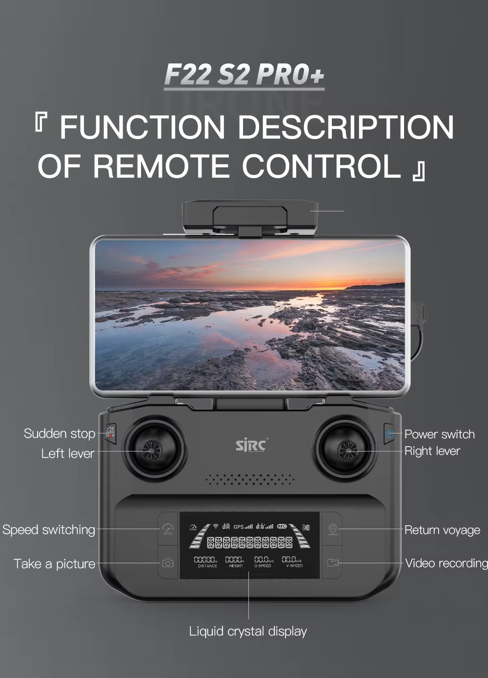 F22 S2 PRO + Smart Follow Me 6km Long Distance Drone 5g Wifi Fpv Photography Drone with 4k Camera and Gps App Found Drone