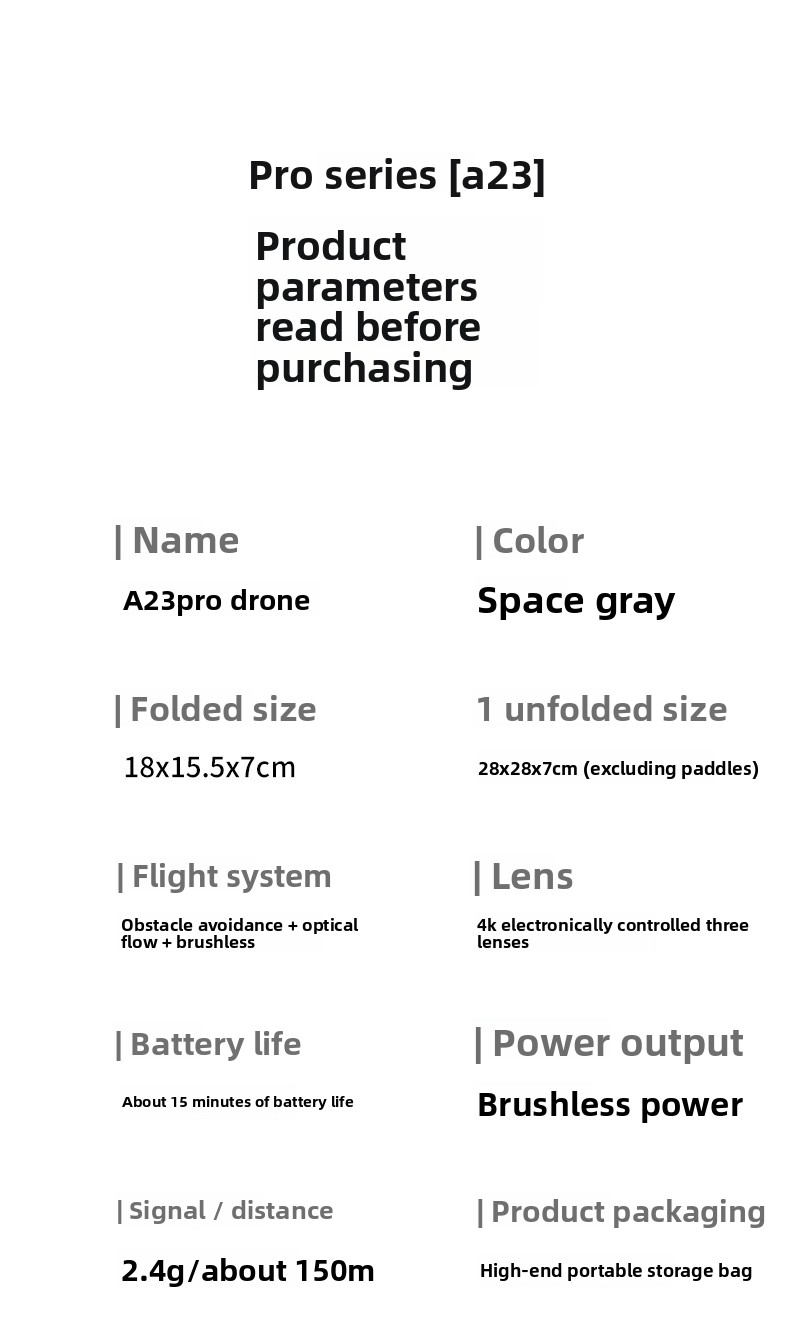 A23 PRO Drone HD Aerial Photography Quadcopter