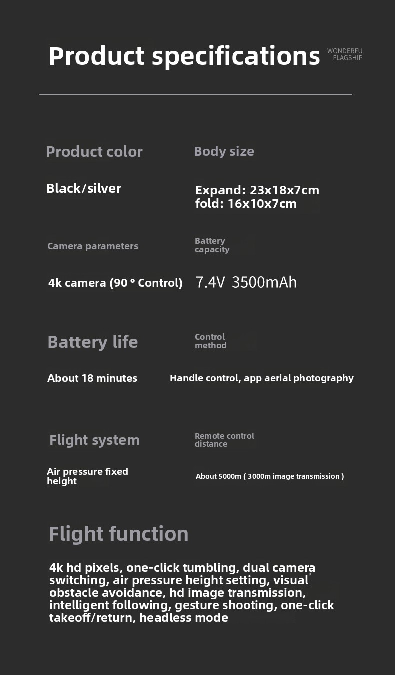 E88pro/E99pro/K3 dual-camera aerial drone